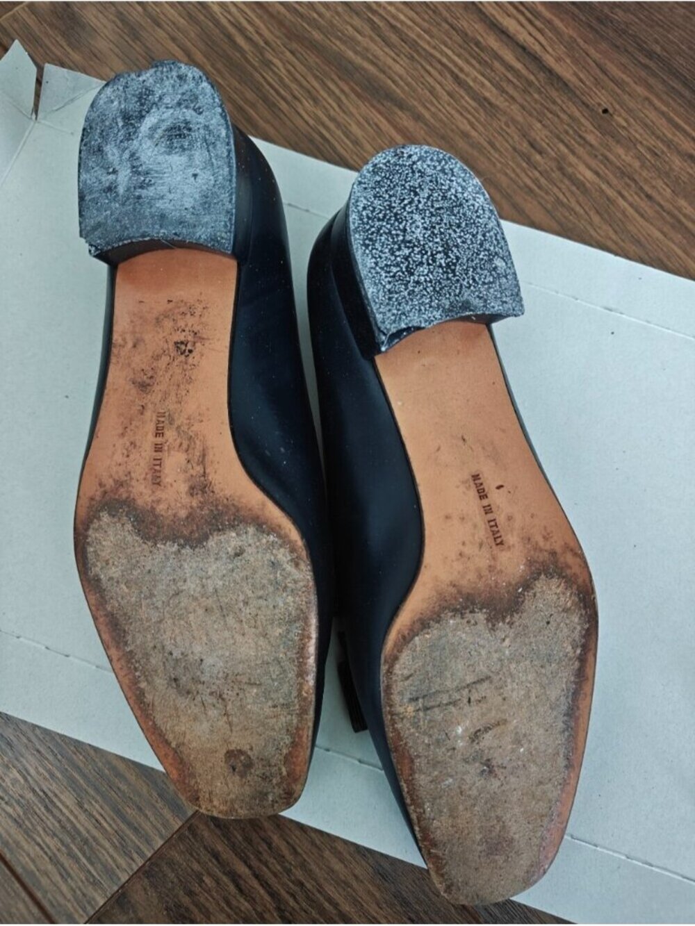 Salvatore Ferragamo Vara Bow Oxford Loafers Navy Black Gold 36 US 5 0780 - Picture 8 of 11